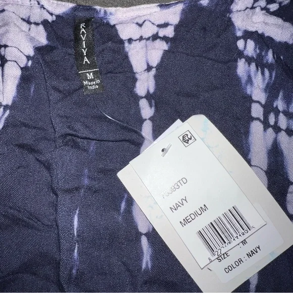 Raviya Women's Tie Dye Print Cover Up Wrap Dress coverup Blue Size Medium - Picture 3 of 3